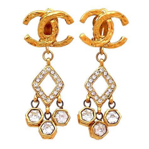 chanel cc logo earrings cheap|chanel vintage logo earrings.